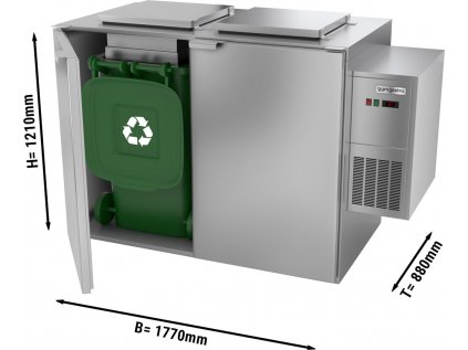 Mokrý - chladič odpadu 2x 120 alebo 1x 240 litrov - jednotka vpravo