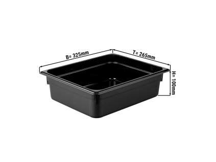 Polykarbonátová GN nádoba 1/2 - Čierna - Hĺbka 100 mm