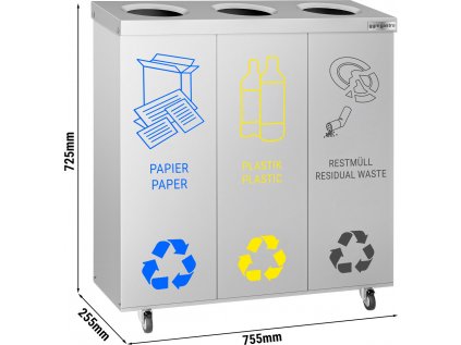 Systém třídění odpadu - se 3 přihrádkami a na kolečkách