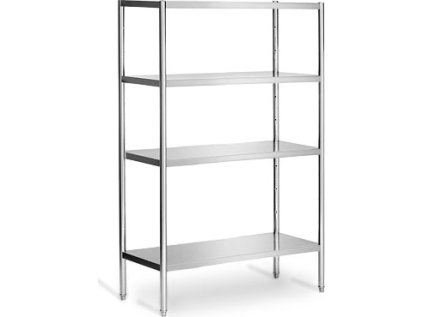 Nerezový regál PREMIUM - 1,2 x 0,5 m - so 4 policami (NASTAVITEĽNÉ)