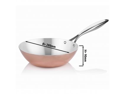 Medená panvica wok - Ø 28 cm