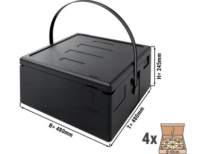 Thermobox | pizza box - for 4 pizzas Ø 40 cm