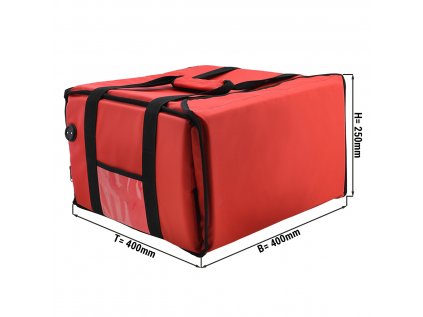 WarmBag/ Pizzabag PRO - 40 x 40 x 25 cm - elektricky vyhrievateľný - červený