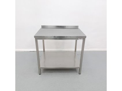 Nerezový stůl s lemem a spodní policí 90x70x86 cm