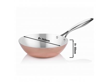 Medená panvica wok - Ø 26 cm