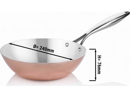 Medená panvica wok - Ø 24 cm