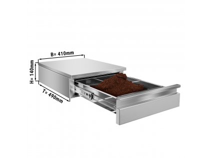 Zásuvka na vyklepávání  kávy- jednoduchá - 0,41 x 0,49 x 0,14 m