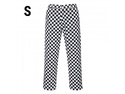 Unisex Chef's Trousers - Black / White - Size: S