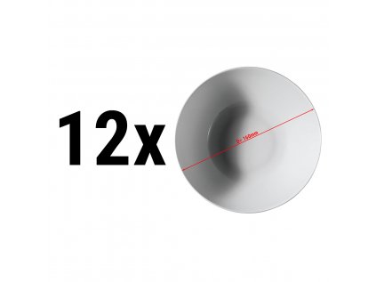 (12 kusů) PERA bílá - dezertní / salátová mísa - Ø 16 cm