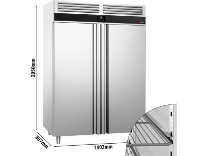 Mrazák - 1,4 x 0,81 m - 1400 litrů - se 2 nerezovými dveřmi
