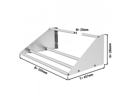 Nástěnná police pro koše na nádobí - 0,56 m - s 1 policí