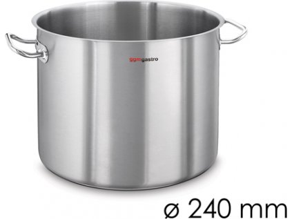 Hrnec na polévku - Ø 240 mm - výška 195 mm | kastrol velký | nerezový hrnec | gastronomický hrnec | univerzální hrnec | dusit