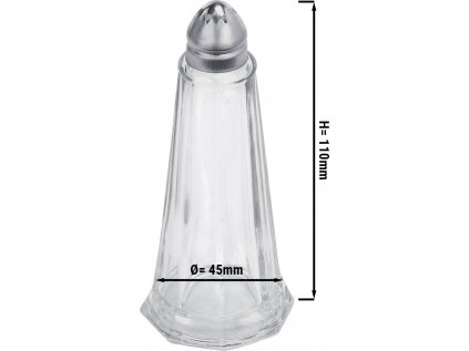 Pepř/slánka - sklenice - výška: 11 cm