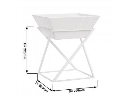 Etagere / Buffet stand - White - incl. 1 melamine bowl - Rectangular