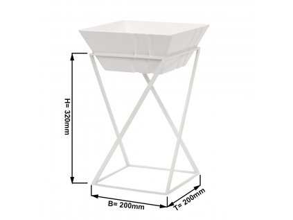 Etagere / Buffet stand - White - incl. 1 melamine bowl - Rectangular