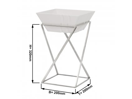 Etagere / Buffet stand - Chrome - incl. 1 melamine bowl - Rectangular