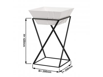 Etagere / Buffet stand - Black - incl. 1 melamine bowl - Rectangular