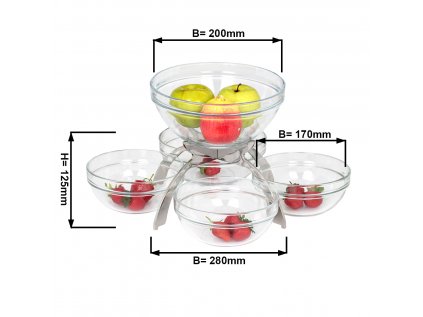 Jam etagerie / buffet stand - chrome - with 5 shelves