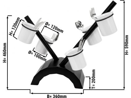 Zásobník/ police na příbory - s 5 nádobami