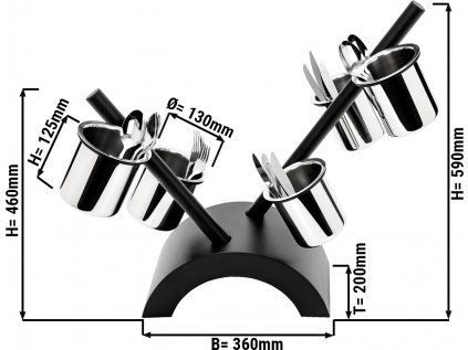 Zásobník/ police na příbory - s 5 nádobami