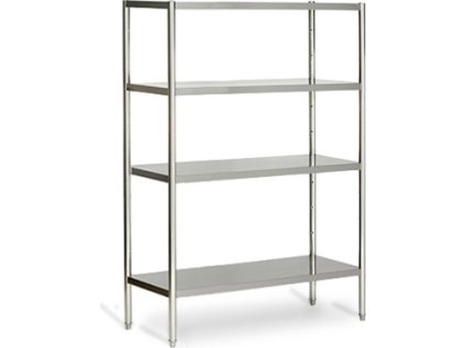Nerezový regál ECO - 1,6 x 0,5 m - se 4 policemi (NASTAVITELNÝ)