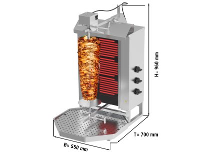 Kebab gril 3 hořáky do 60 kg