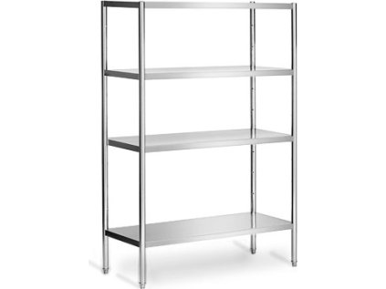 Nerezový regál PREMIUM - 1,4 x 0,5 m - so 4 policami (NASTAVITEĽNÉ)