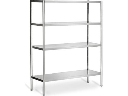 Nerezový regál PREMIUM - 1,8 x 0,5 m - so 4 policami (NASTAVITEĽNÉ)