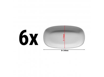 (6 kusov) ENTity - tanier oválny - 24 cm