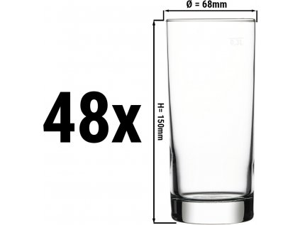 (48 kusov) pivné poháre - CHICAGO - 380 ccm - kalibrované na 300 ml