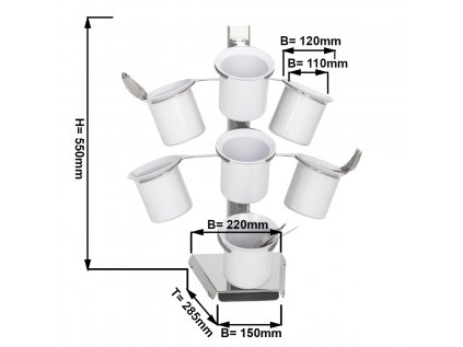 Cutlery tray - with 7 compartments - Chrome