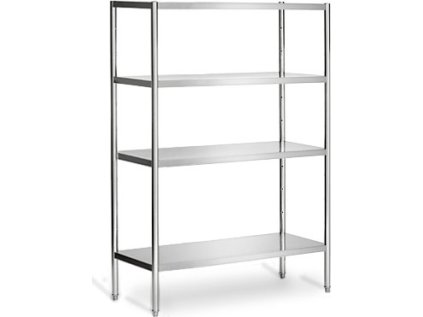 Nerezový regál PREMIUM - 1,6 x 0,5 m - so 4 policami (NASTAVITEĽNÉ)