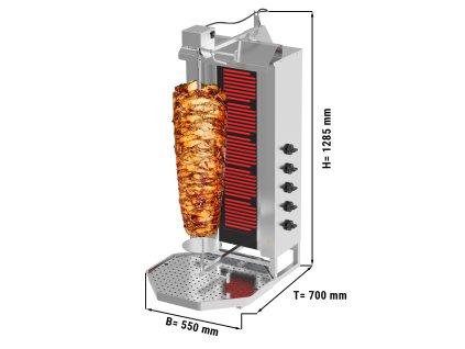 Kebab gril 5 hořáků do 80 kg