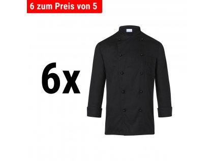 (6 kusů) Karlowsky Chef's Jacket Basic - Black - Velikost: M