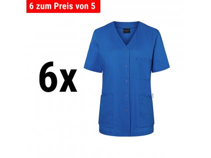 (6 kusů) Karlowsky - dámská tunika s krátkým rukávem Essential - královská modrá - velikost: 38