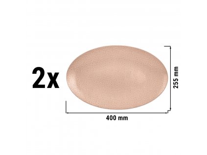 (2 kusy) SELTMANN WEIDEN | Kávový talíř - 400 x 255 mm - Starorůžová