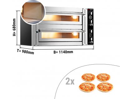 Pizza pec 4+4x 34 cm (plnošamotová)