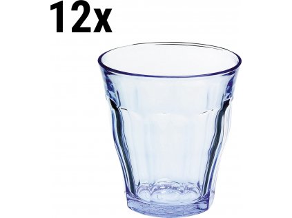 (12 kusov) Duralex univerzálny nápojový pohár - ISTANBUL - 220 ml - modrá-transparent