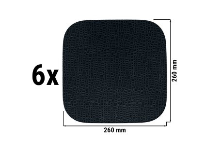 (6 pieces) SELTMANN WEIDEN | Coup plate - flat angular - 260 x 260 mm - Black