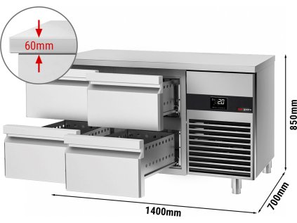 Chladící pult PREMIUM - 1,4 x 0,7 m - se 4 zásuvkami 1/2