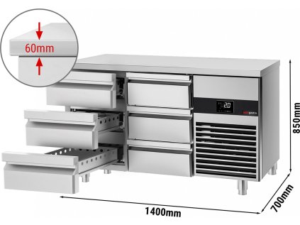 Chladící pult PREMIUM - 1,4 x 0,7 m - se 6 zásuvkami 1/3