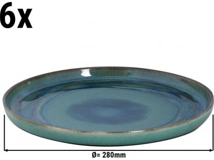 (6 kusů) MIAMI - Talíř plochý - Ø 28 cm - Zelená