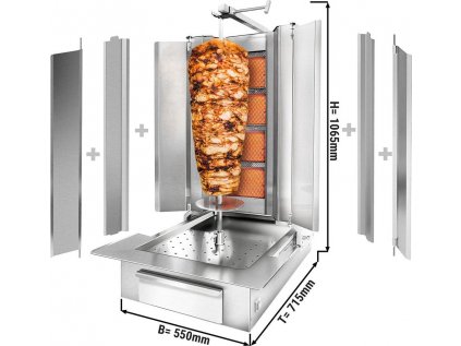 Gyros/doner kebab gril - 4 horáky - max. 60 kg