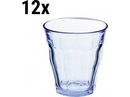 (12 kusov) Duralex univerzálne nápojové sklo - ISTANBUL - 310 ml - modrá-transparent