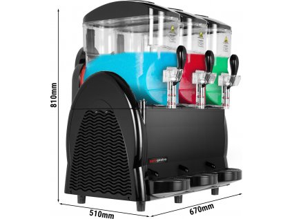 Stroj na výrobu ledové tříště - 3x 12 litrů - černá