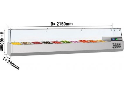 Chladící vitrína PREMIUM 2,15 x 0,46 m - pro 10 x GN 1/3 nádob