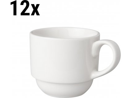 (12 kusov) BUDGETLINE - Šálka na kávu Mammoet - 20 cl - Biela