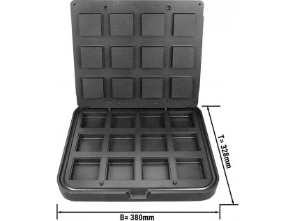 Plech pro stroj na tartaletky - tvar: čtverec - horní: 72 x 72 mm, spodní: 62 x 62 mm / výška: 19 mm