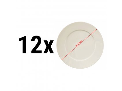 (12 kusů) PERA Cream - Ploché talíře - Ø 27 cm