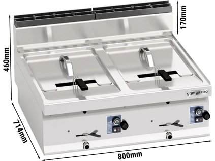 Plynová fritéza 10 + 10 litrov (13,8 kW)